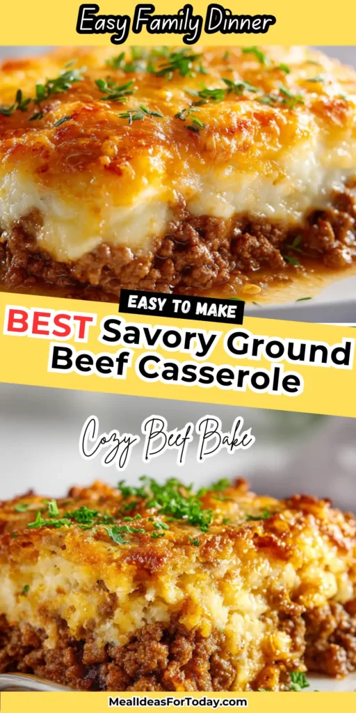 Classic Ground Beef & Onion Casserole 2 Classic Ground Beef Onion Casserole served warm with golden edges and tender onions — a comforting dinner idea for busy nights