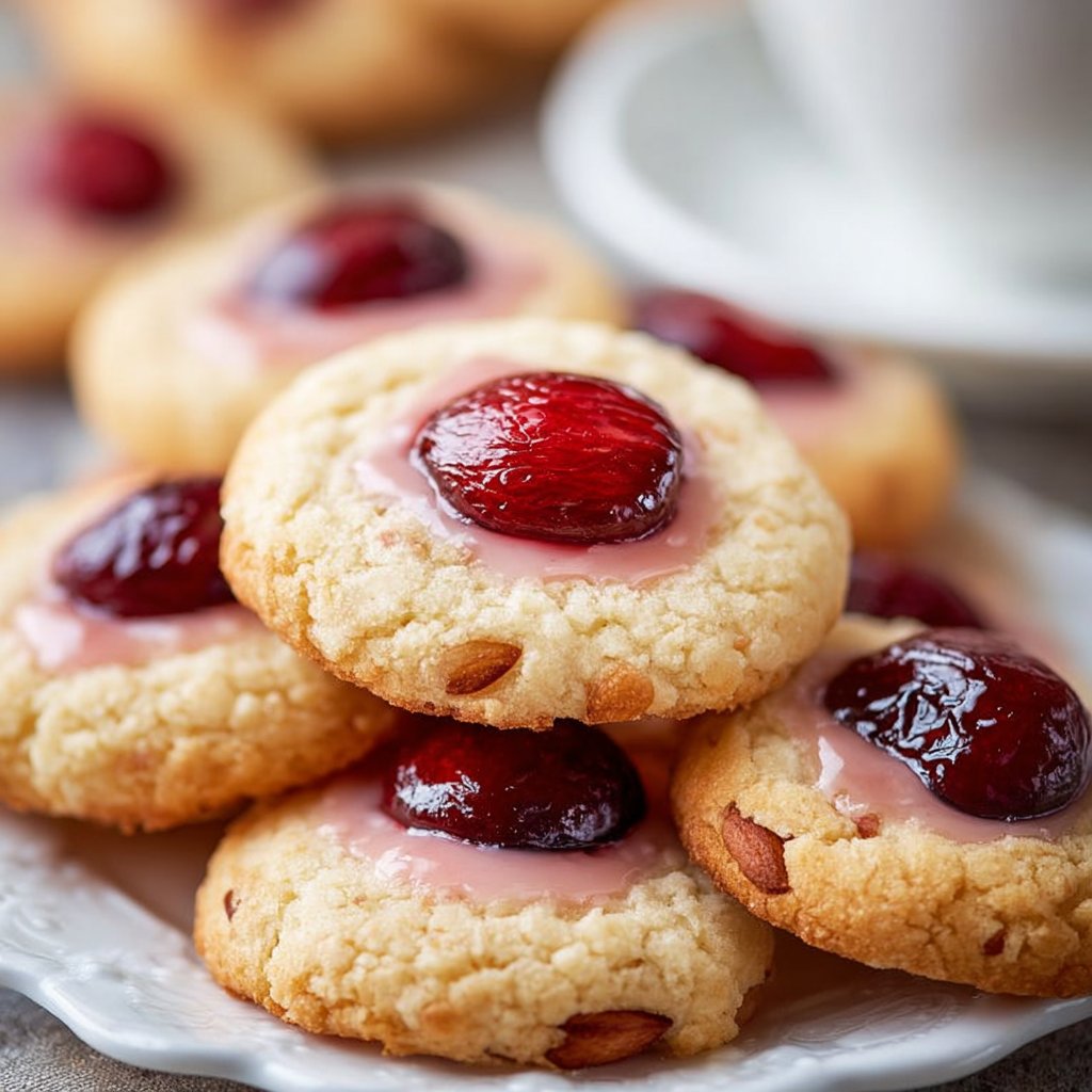 Almond Cherry Cookies 2 Almond Cherry Cookies