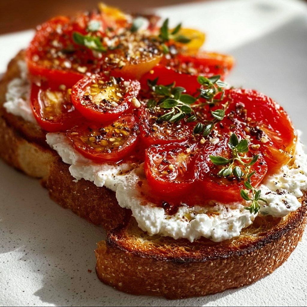5-Ingredient Ricotta and Tomato Sourdough Toast 2 5-Ingredient Ricotta and Tomato Sourdough Toast