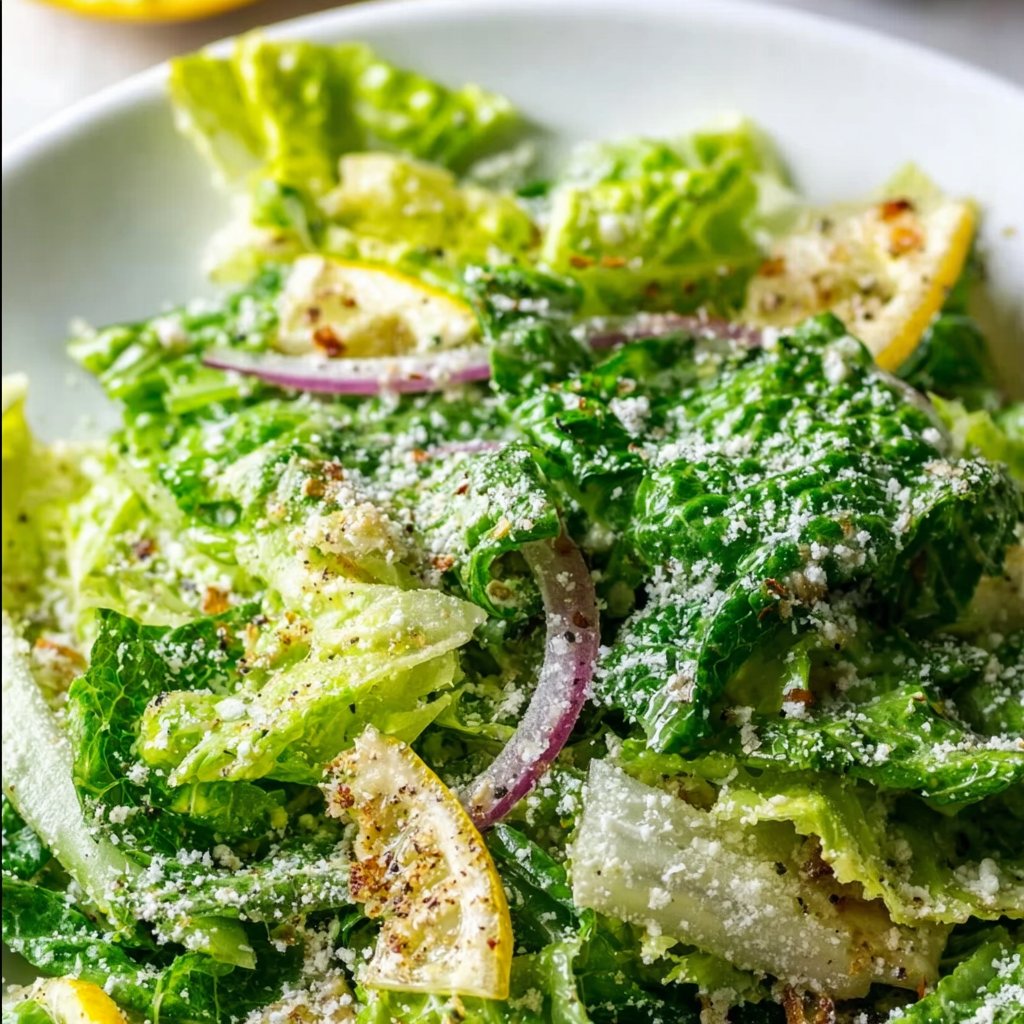 5-Minute Lemon Parmesan Lettuce Salad 2 5-Minute Lemon Parmesan Lettuce Salad
