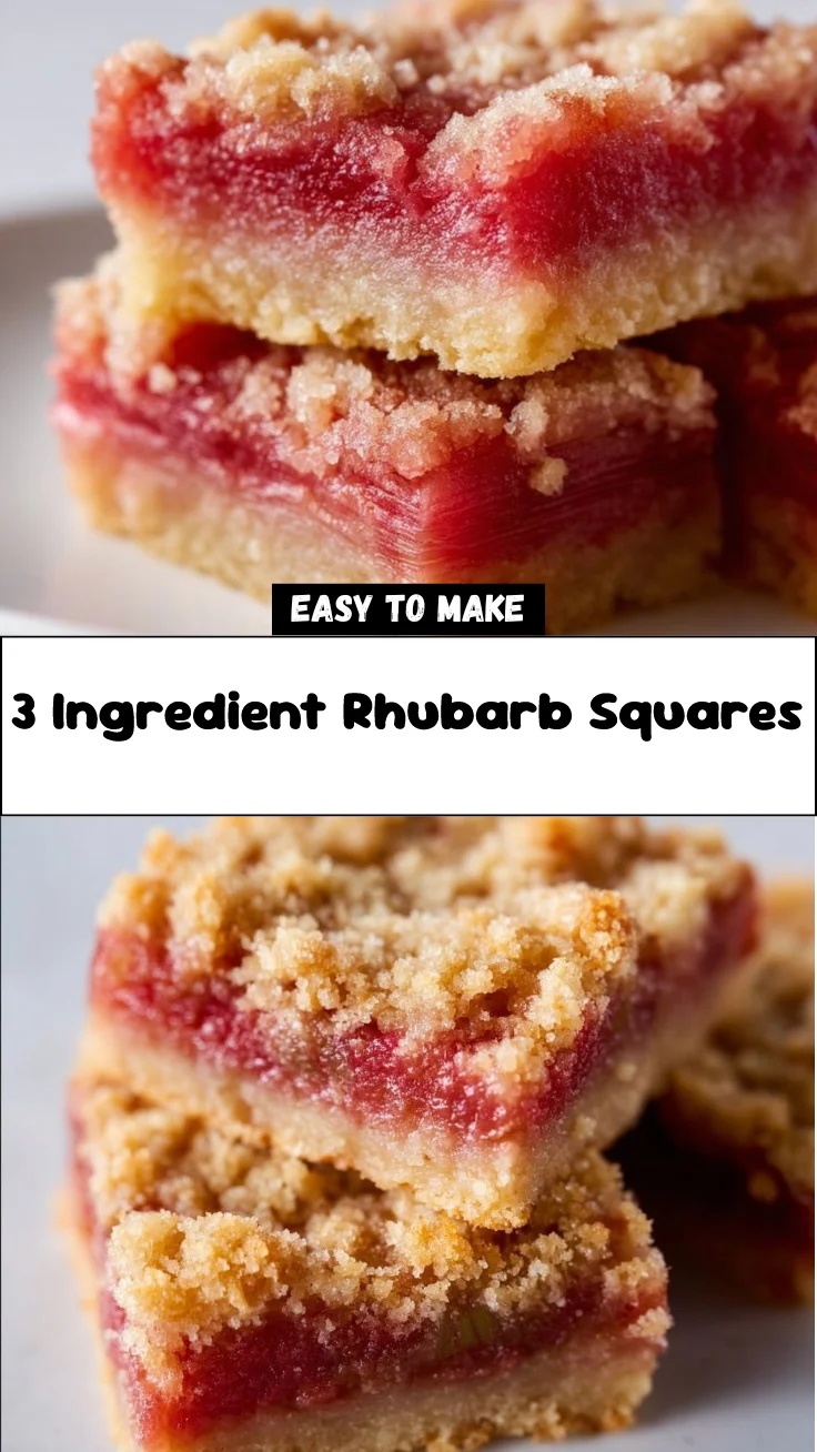 3 Ingredient Rhubarb Squares 2 3 Ingredient Rhubarb Squares
