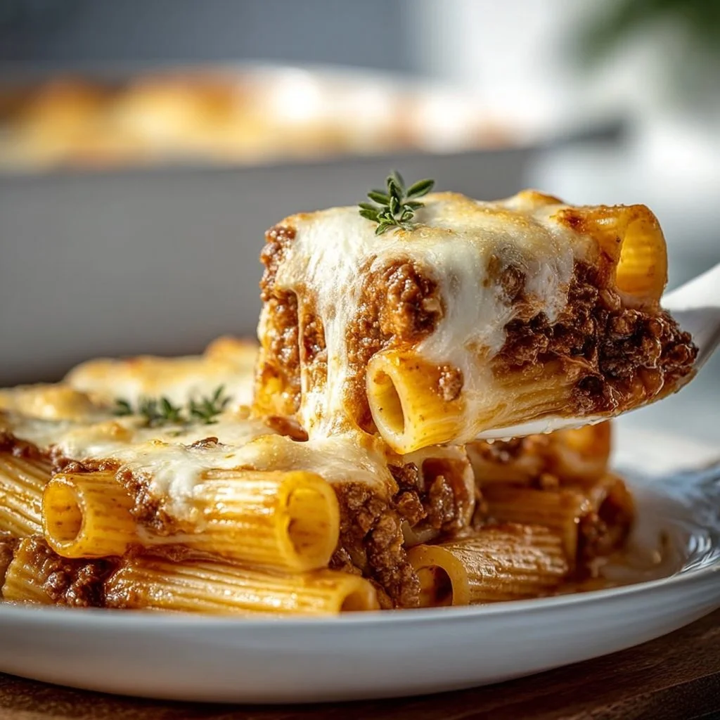 Baked Rigatoni Stuffed with Beef Ragu & Mozzarella 3 Baked Rigatoni Stuffed with Beef Ragu & Mozzarella