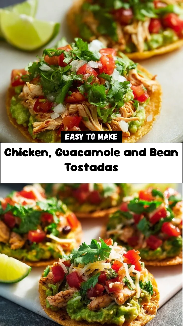 Chicken, Guacamole and Bean Tostadas 2 Chicken, Guacamole and Bean Tostadas