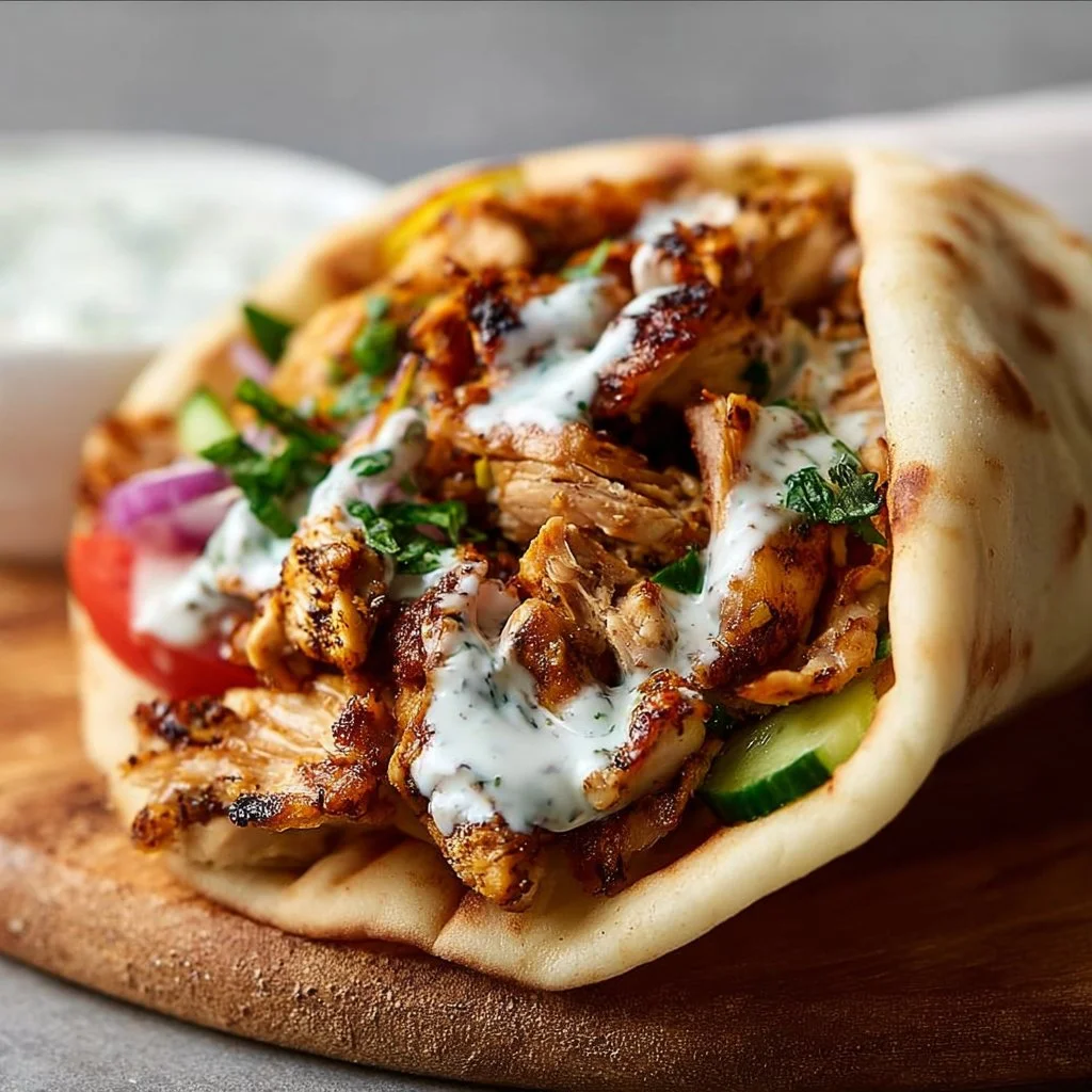 Chicken Shawarma 2 Chicken Shawarma with Garlic Sauce