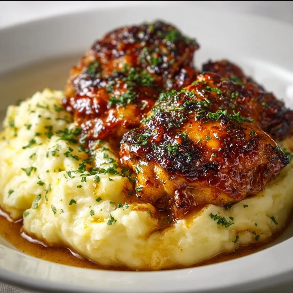 Chipotle Honey Chicken Thighs 3 Chipotle Honey Chicken Thighs with Smoked Gouda Mashed Potatoes