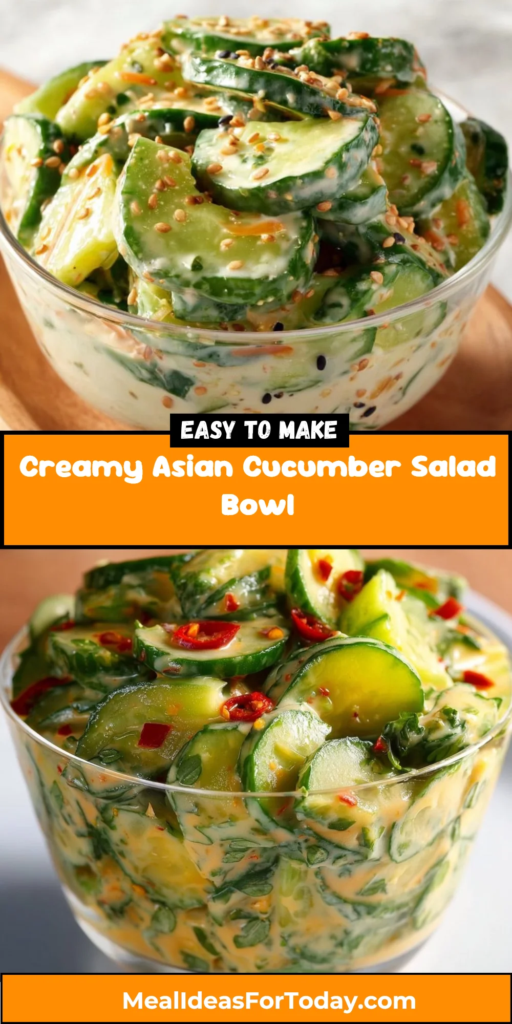 Creamy Asian Cucumber Salad Bowl 2 Creamy Asian Cucumber Salad Bowl
