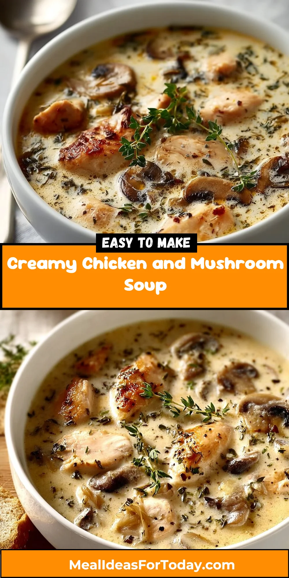 Creamy Chicken and Mushroom Soup 2 Creamy Chicken and Mushroom Soup