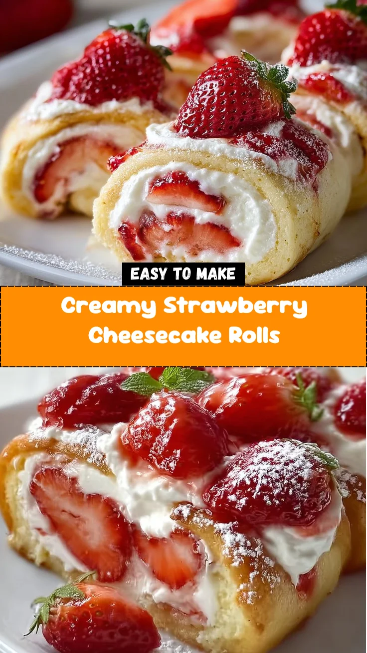 Creamy Strawberry Cheesecake Rolls 2 Creamy Strawberry Cheesecake Rolls
