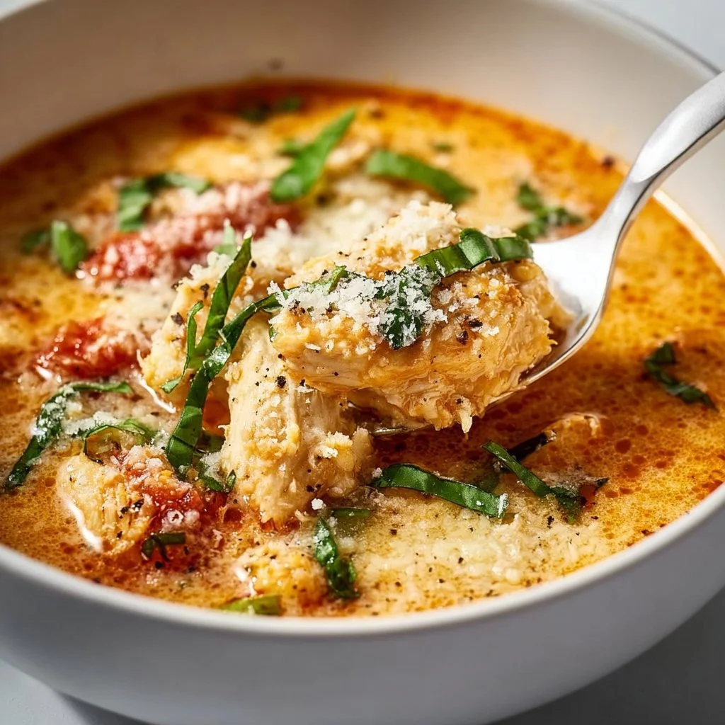 Crockpot Chicken Parmesan Soup