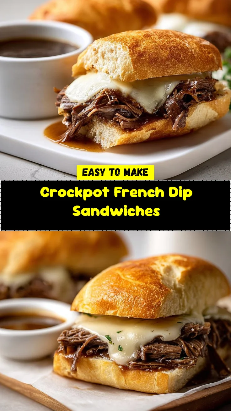 Crockpot French Dip Sandwiches 2 Crockpot French Dip Sandwiches