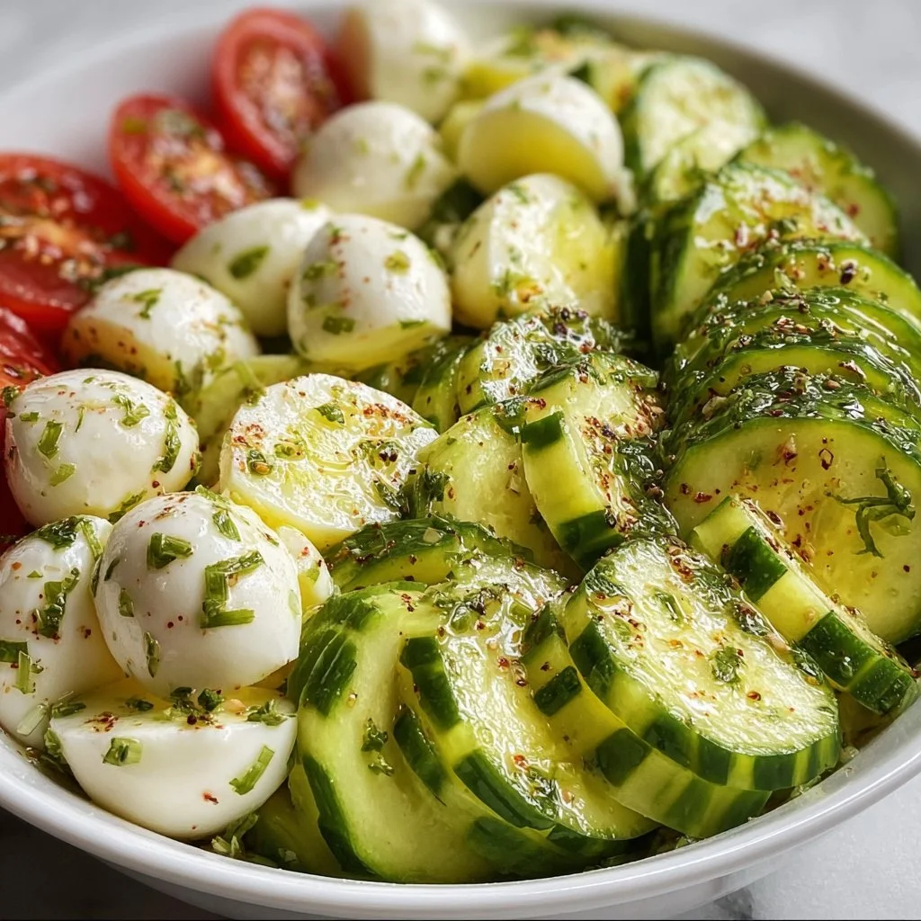Cucumber Mozzarella Salad 3 Cucumber Mozzarella Salad