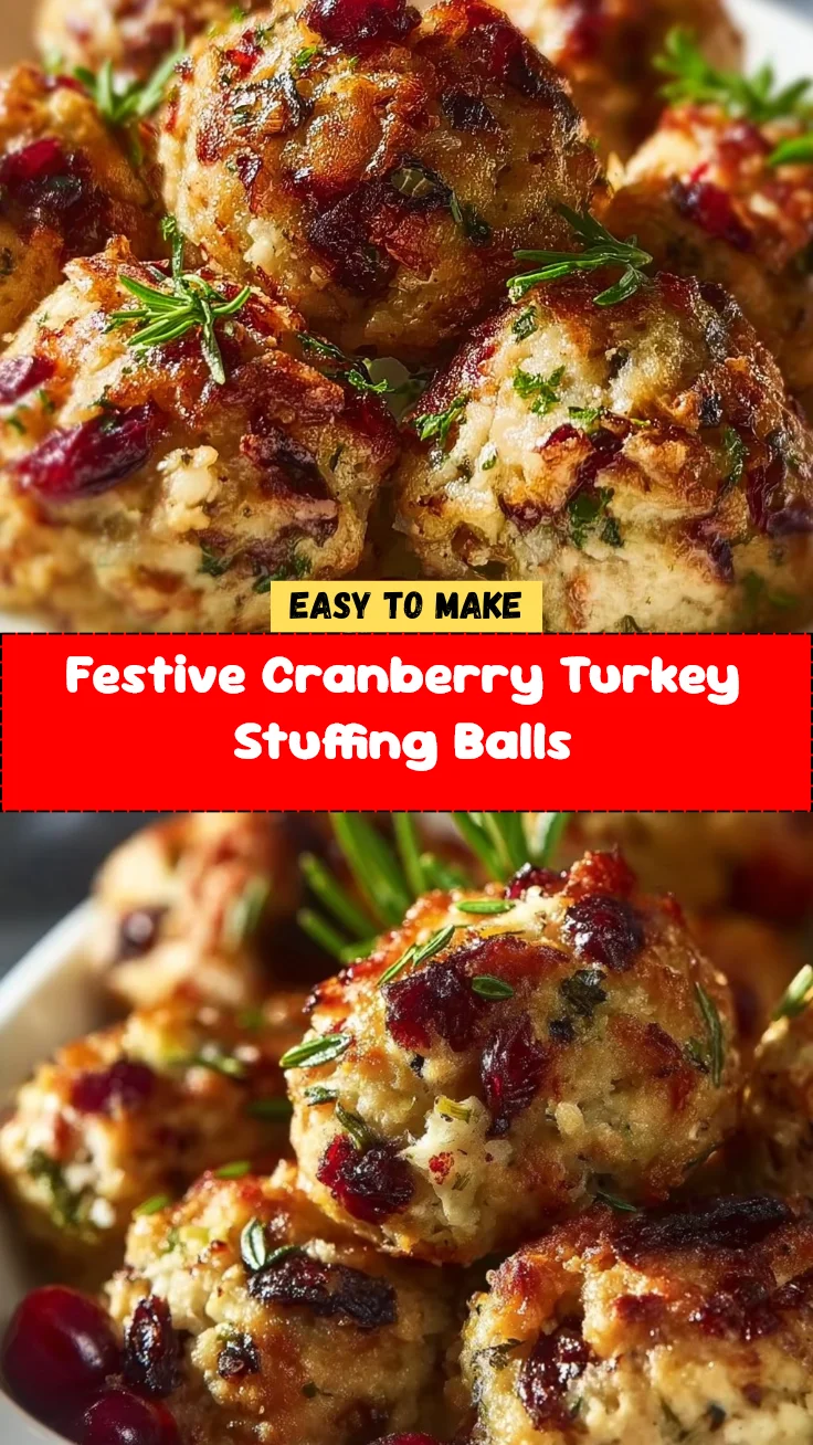 Festive Cranberry Turkey Stuffing Balls