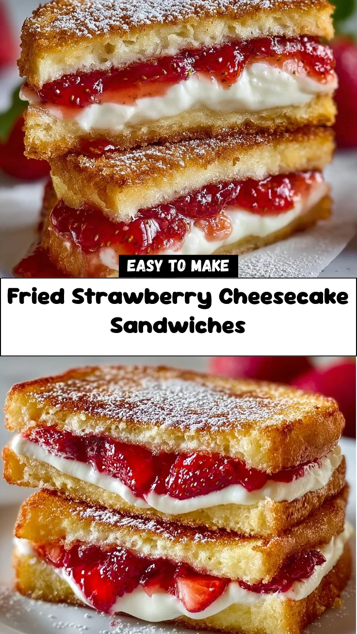 Fried Strawberry Cheesecake Sandwiches 2 Fried Strawberry Cheesecake Sandwiches