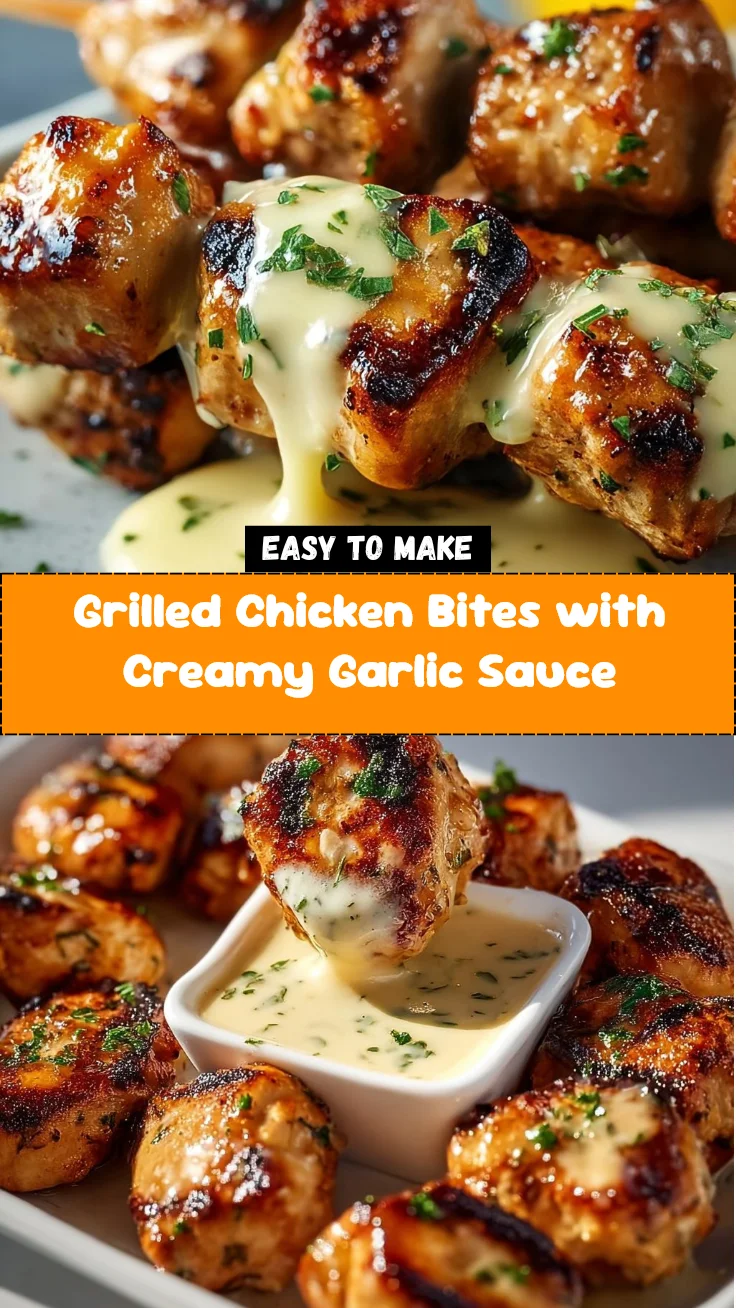 Grilled Chicken Bites with Creamy Garlic Sauce 2 Grilled Chicken Bites with Creamy Garlic Sauce