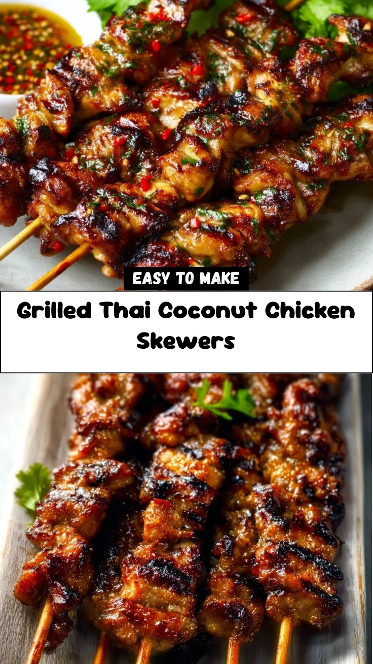 Grilled Thai Coconut Chicken Skewers 2 Grilled Thai Coconut Chicken Skewers
