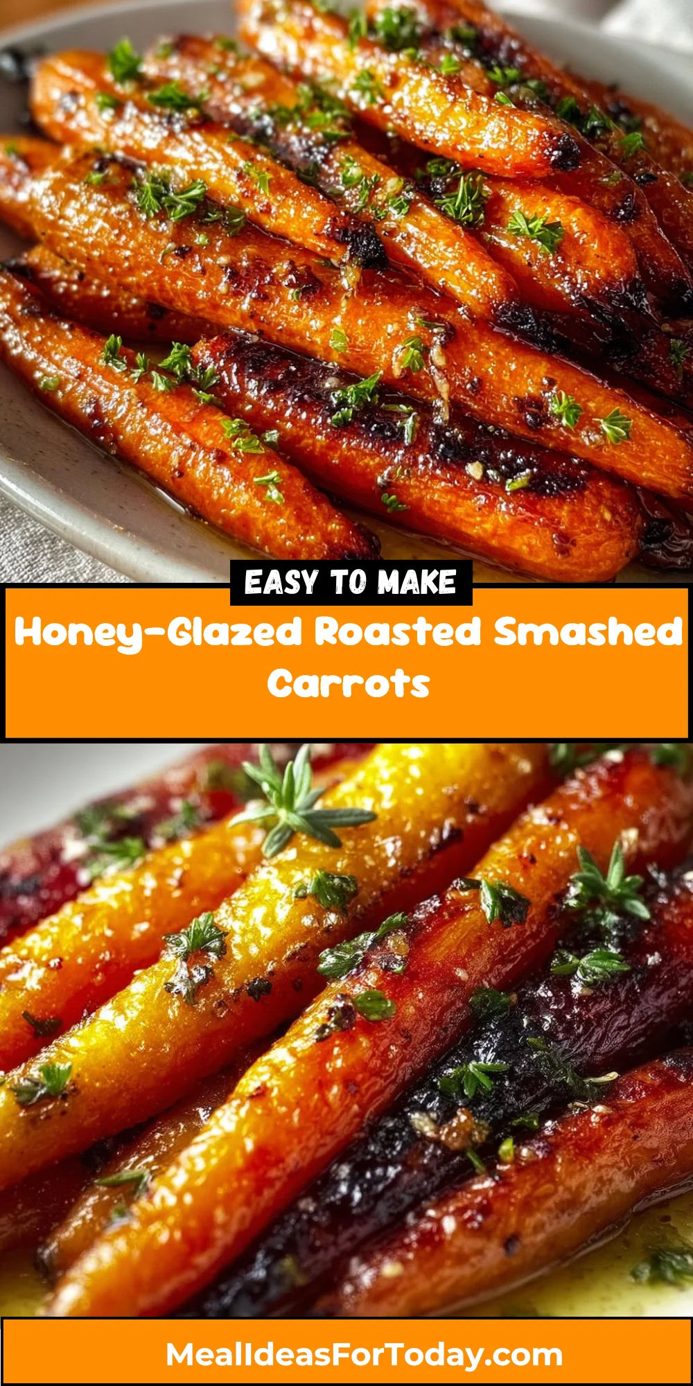 Honey-Glazed Roasted Smashed Carrots 2 Honey-Glazed Roasted Smashed Carrots