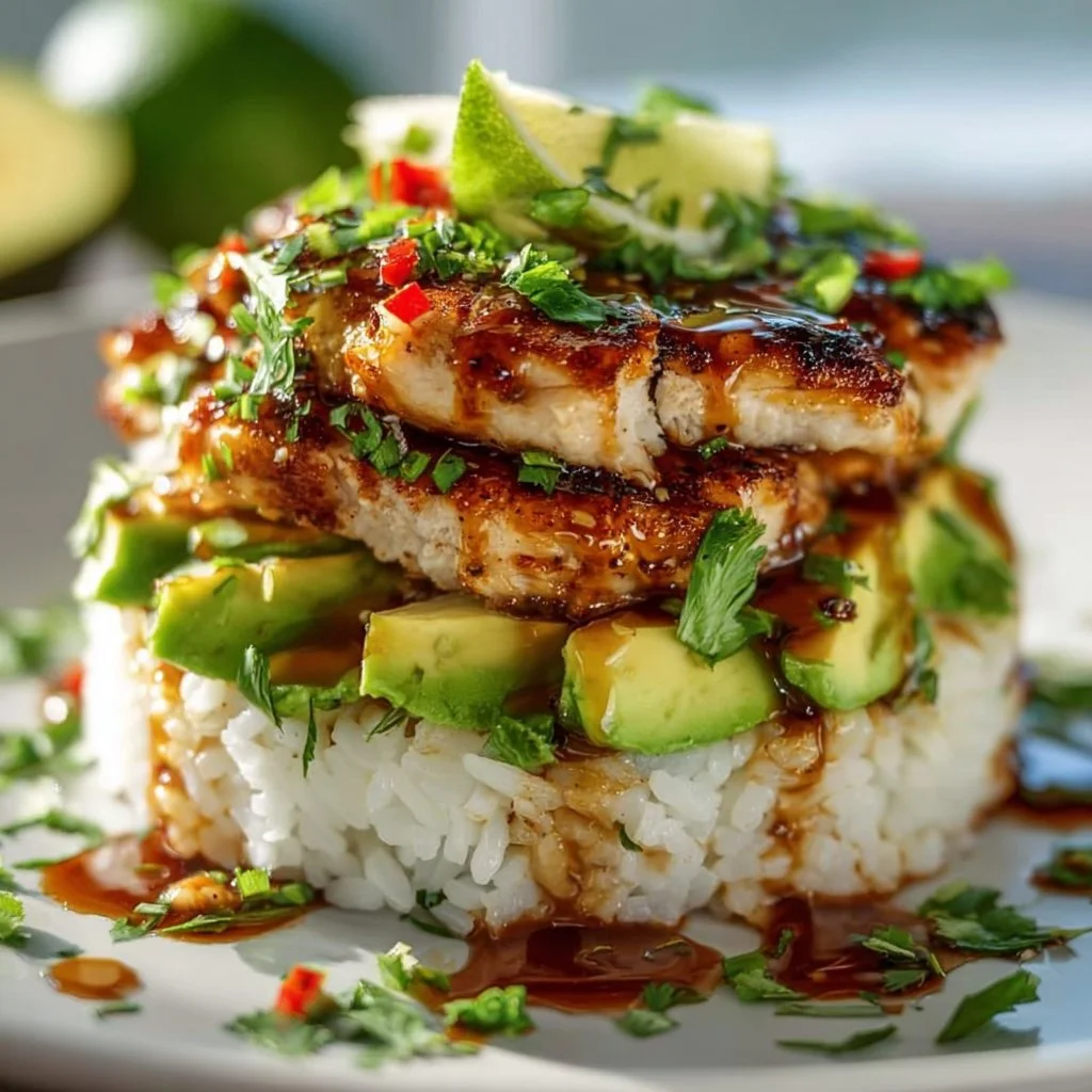 Honey Lime Chicken & Avocado Rice Stack 3 Honey Lime Chicken & Avocado Rice Stack