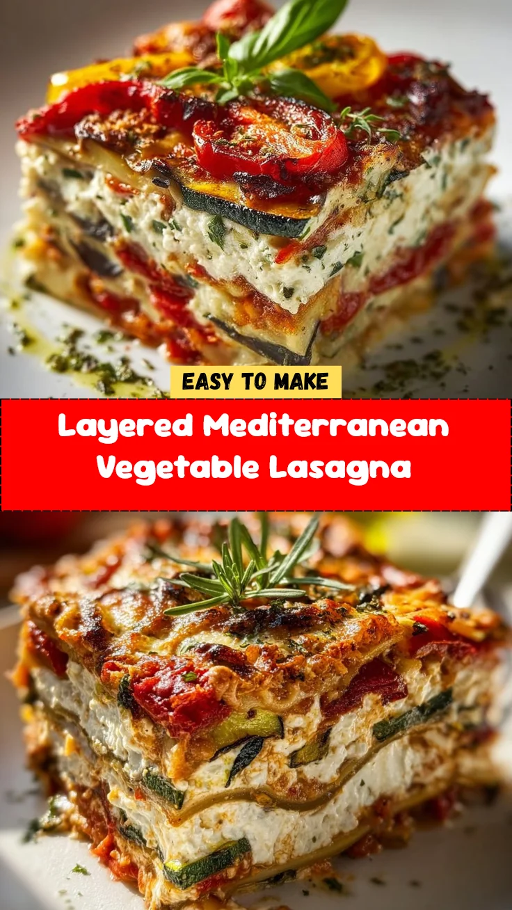 Layered Mediterranean Vegetable Lasagna 2 Layered Mediterranean Vegetable Lasagna