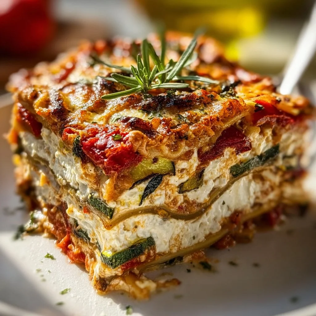 Layered Mediterranean Vegetable Lasagna 3 Layered Mediterranean Vegetable Lasagna with Creamy Ricotta