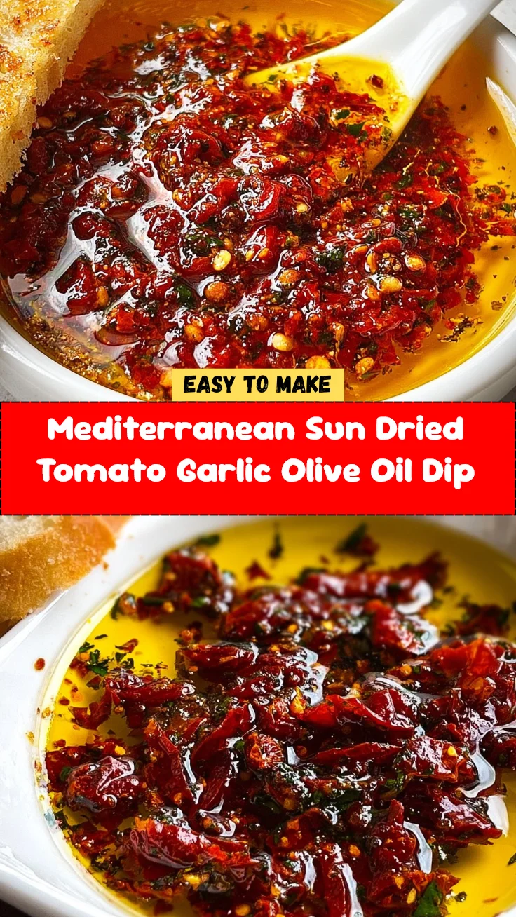 Mediterranean Sun Dried Tomato Garlic Olive Oil Dip 2 Mediterranean Sun Dried Tomato Garlic Olive Oil Dip