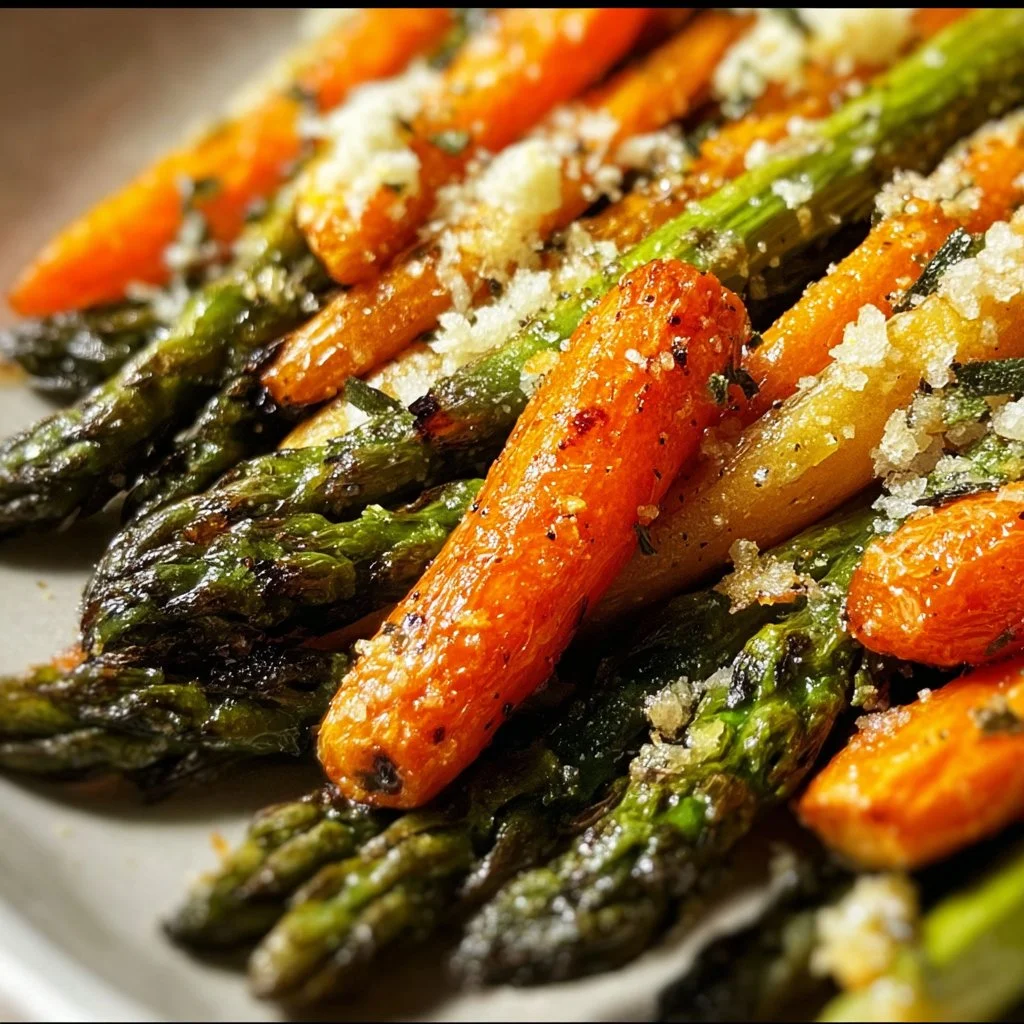 Parmesan Roasted Asparagus and Carrot Medley 3 Parmesan Roasted Asparagus and Carrot Medley