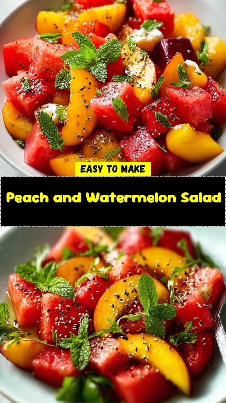 Peach and Watermelon Salad 2 Peach and Watermelon Salad