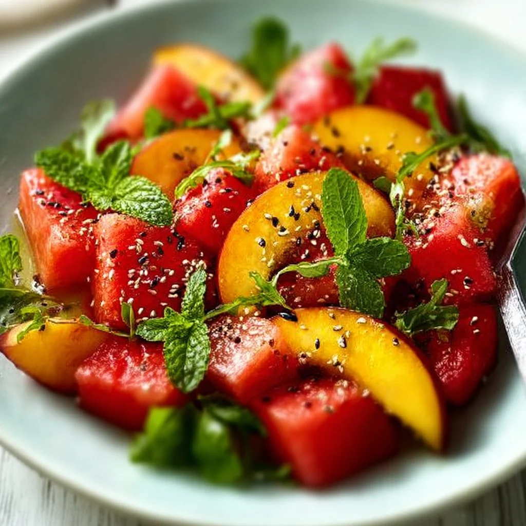 Peach and Watermelon Salad 3 Peach and Watermelon Salad