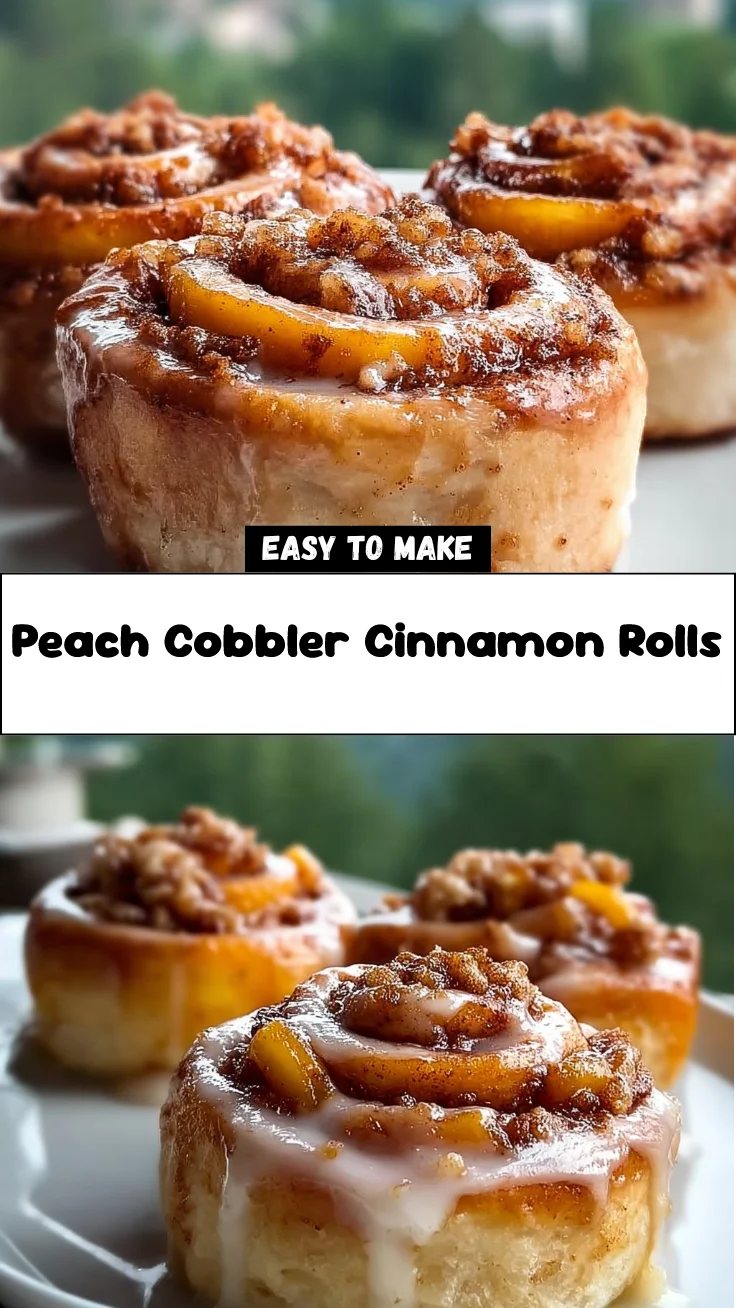 Peach Cobbler Cinnamon Rolls 2 Peach Cobbler Cinnamon Rolls