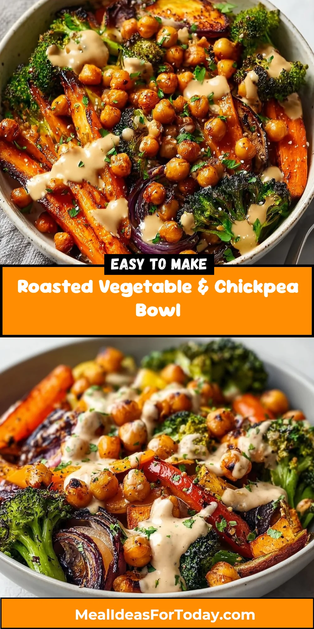 Roasted Vegetable & Chickpea Bowl 2 Roasted Vegetable & Chickpea Bowl