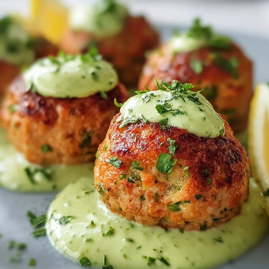 Salmon Balls 2 Salmon Balls with Creamy Avocado Sauce