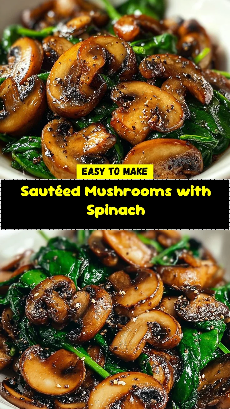 Sautéed Mushrooms with Spinach 2 Sautéed Mushrooms with Spinach