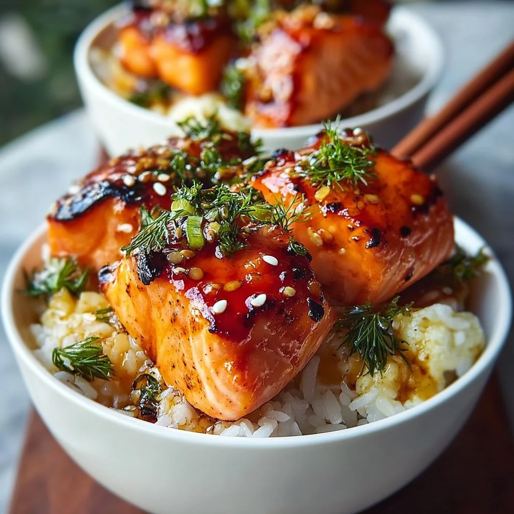 Sriracha Honey Salmon Bowls 2 Sriracha Honey Salmon Bowls