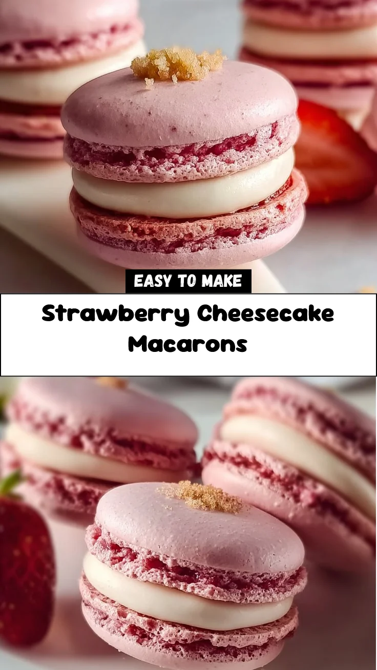 Strawberry Cheesecake Macarons 2 Strawberry Cheesecake Macarons