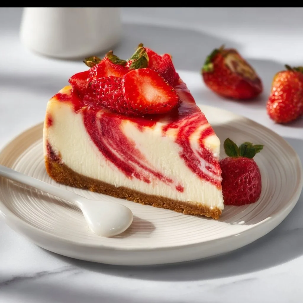 Strawberry Swirl Cheesecake 3 Strawberry Swirl Cheesecake