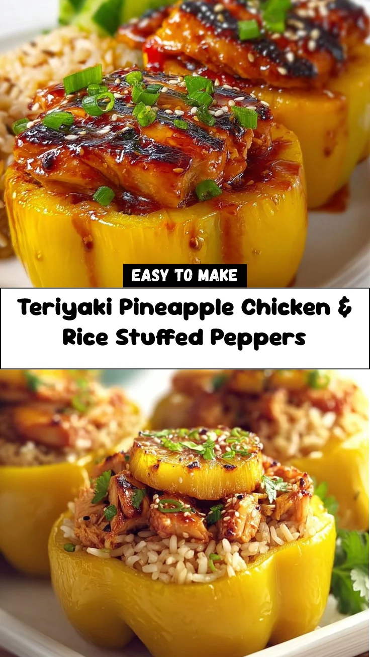 Teriyaki Pineapple Chicken & Rice Stuffed Peppers 2 Teriyaki Pineapple Chicken & Rice Stuffed Peppers